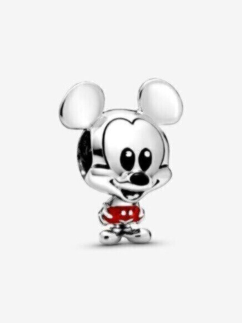 Pandora Silver Mickey Mouse Charm with Red Enamel Shorts